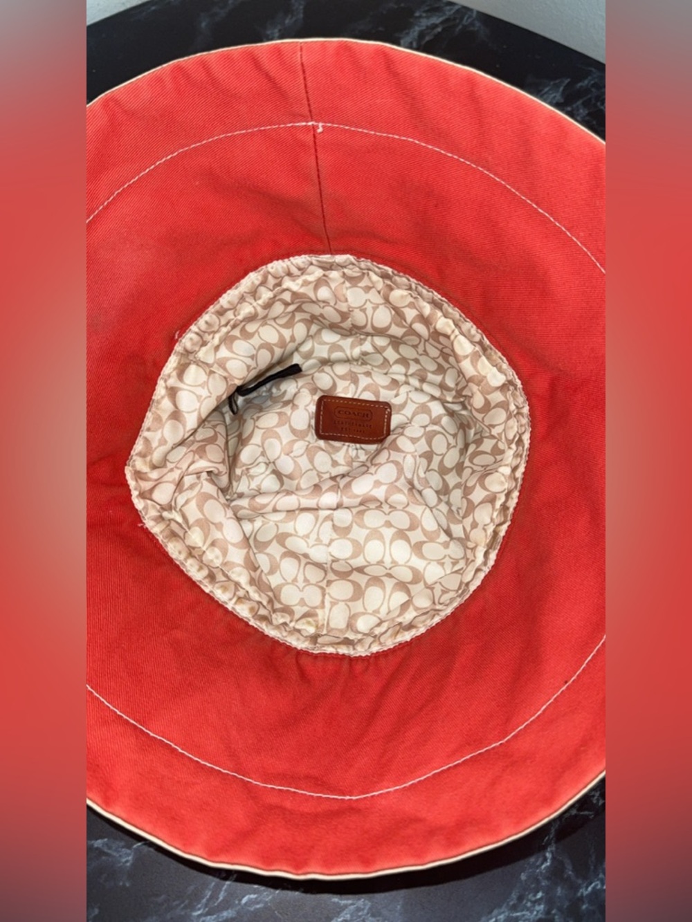 Coach Summer Bucket Hat in Cream and Brown AUTHENTIC - Picture 2 of 8